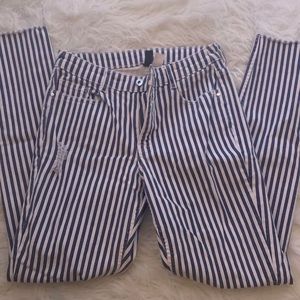 E- Striped Denim Jeans
